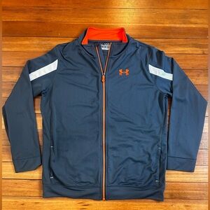 Youth Boys Under Armour Loose Full Zip Jacket Size YXL Gray (Blue)  Orange